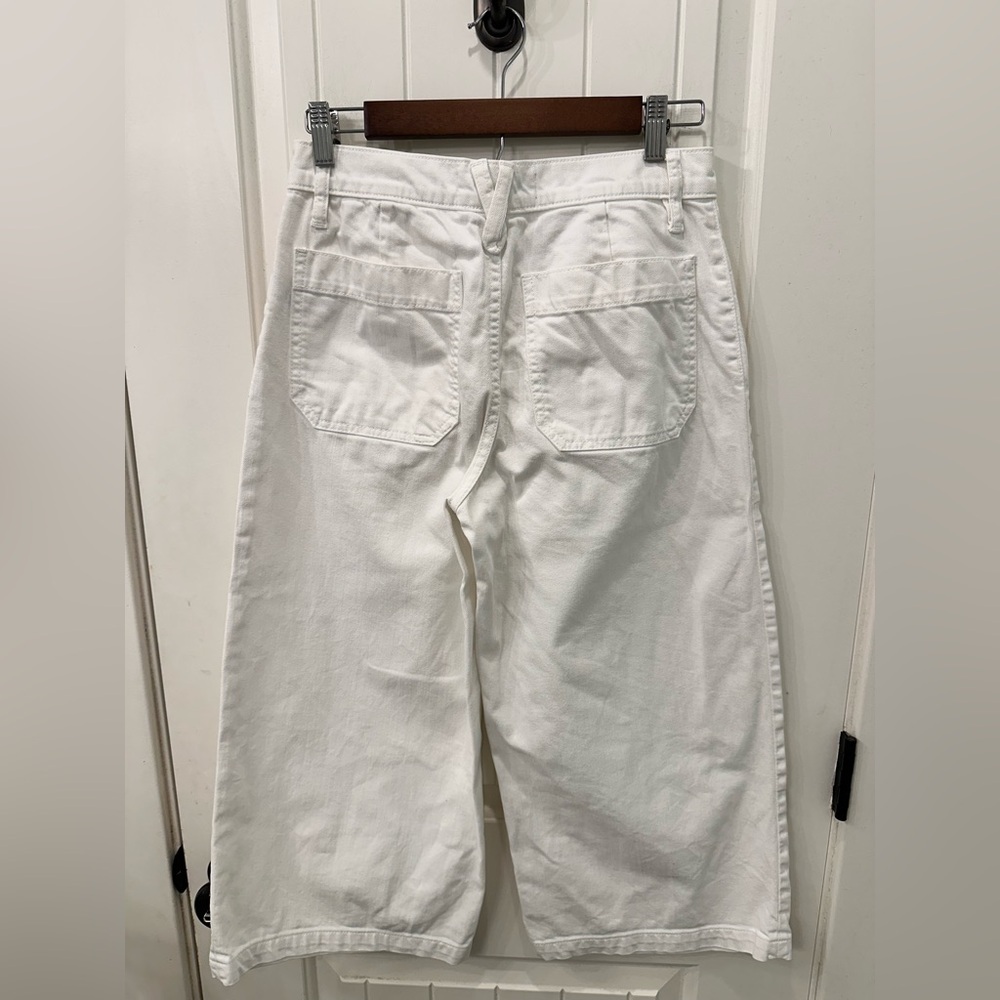 Point Sur (J.Crew) White Denim Wide Leg Crop Jeans 25P - Picture 4 of 5